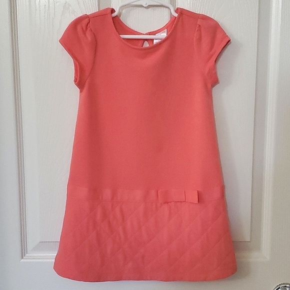 NWT Gymboree Peachish Short Sleeve Quilted Bottom Dress Little Girls Size 4 - Picture 1 of 8